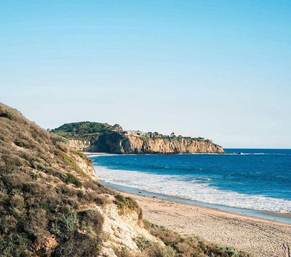 Crystal Cove Newport Coast coastline and protected State Park bluffs