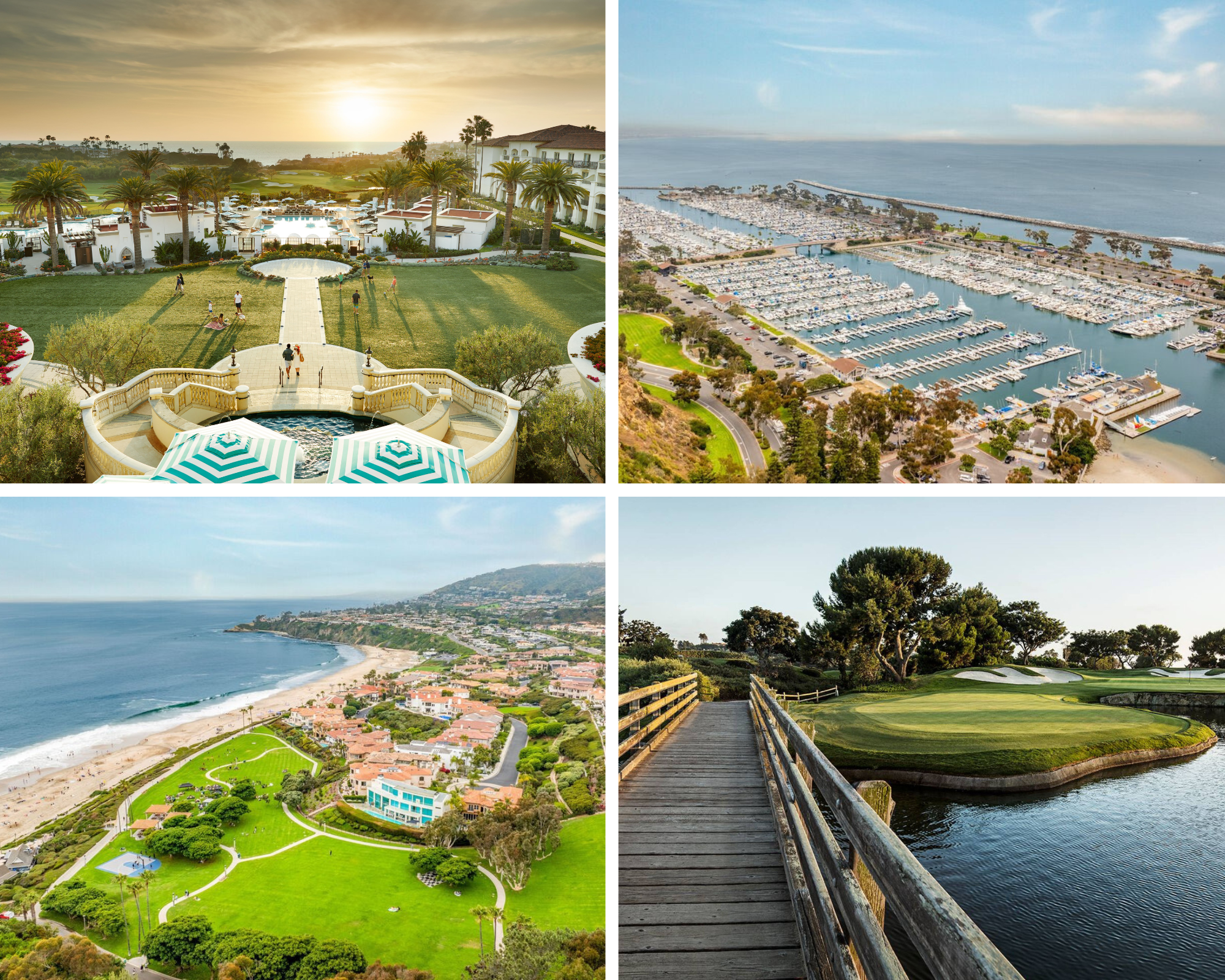 4 photo collage of places in Monarch Beach