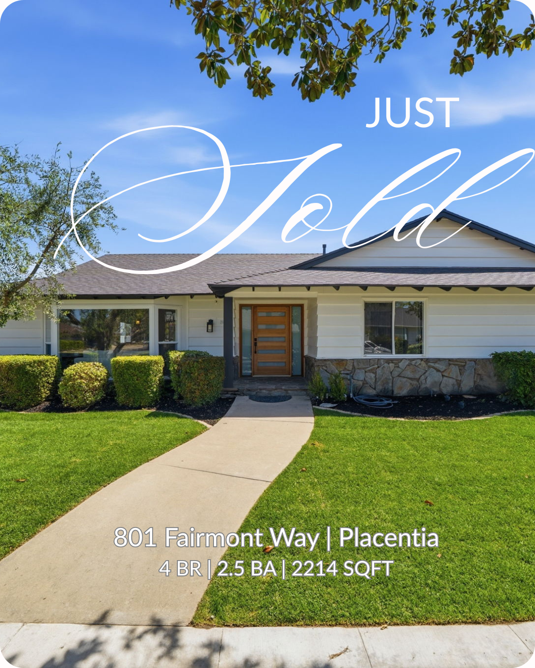 801 S. Fairmont Way Orange CA just closed single-level home represented by The Aaronson Group